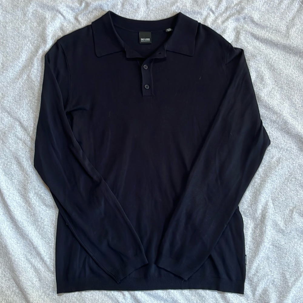 Navy Sweater Polo